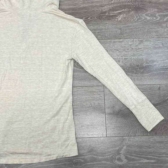 Athleta Studio Split Neck Hoodie Oatmeal Heather S - Picture 16 of 16